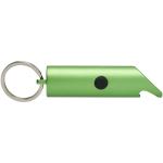 Flare RCS recycled aluminium IPX LED light and bottle opener with keychain Green