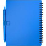 Niove recycled plastic soft cover notebook and ballpoint pen set (blue ink) Aztec blue