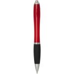 Nash RCS recycled plastic ballpoint pen with coloured barrel and black grip (black ink) Red