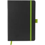 Colour-edge A5 hard cover notebook, black Black, lime