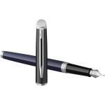 Hemisphere colour blocking fountain pen with palladium trim (blue ink), blue Blue,black