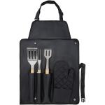 Gril 3-piece BBQ tools set and glove Black