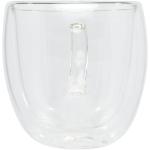 Manti 2-teiliger 250 ml doppelwandiger Glasbecher mit Bambusuntersetzer Transparent