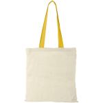 Nevada 100 g/m² cotton tote bag coloured handles 7L, nature Nature,yellow