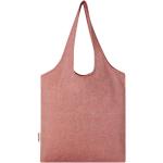 Pheebs 150 g/m² recycled cotton trendy tote bag 7L Red marl