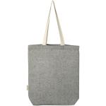 Pheebs 150 g/m² recycled cotton tote bag with front pocket 9L Smoke