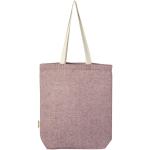 Pheebs 150 g/m² recycled cotton tote bag with front pocket 9L Heather royal