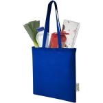 Madras 140 g/m2 GRS recycled cotton tote bag 7L Dark blue