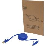 Alasia 5-in-1 100 cm recycled plastic and aluminium retractable data sync and 45W fast charge cable 