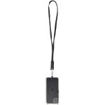 Franz 5 in 1 Lanyard Kabel aus recyceltem Kunststoff für Smartphones mit integrierter Datensynchronisierung und 65 W Schnellladefunktion Schwarz