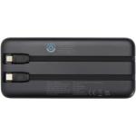 Adhil 10 W 10.000 mAh Powerbank aus recyceltem Kunststoff mit 2 integrierten Kabeln Schwarz