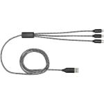 Alphecca 5-in-1-Ladekabel aus recyceltem Aluminium und RPET Schwarz