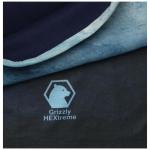 Lara sublimation multi-scarf with fleece layer and hems Navy