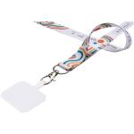 Addie RPET Sublimation Lanyard mit Telefonhalterung und Sicherheitsverschluss, schwarz/weiss Schwarz/weiss | 15mm