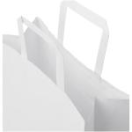 Kraftpapiertasche 80-90 g/m² mit flachen Griffen – mittel Weiß