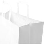 Kraft 80–90 g/m² Papiertasche mit flachen Griffen – 32 × 17 × 39 cm Weiß