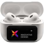SCX.design E26 ANC earbuds with interactive touchscreen charging case White