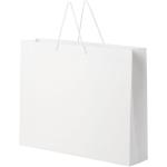 Handgefertigte 170 g/m² Integra-Papiertüte mit Kunststoffgriffen – XXL Weiß