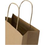 Kraft Papiertüte aus 120 g/m² Kraftpapier mit gedrehten Tragegriffen – 18 x 9 x 23 cm Natur