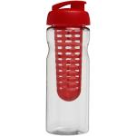 H2O Active® Base 650 ml Sportflasche mit Klappdeckel und Infusor Transparent rot
