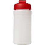 Baseline® Plus 500 ml flip lid sport bottle Transparent red