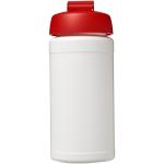 Baseline® Plus 500 ml Sportflasche mit Klappdeckel Weiß/rot