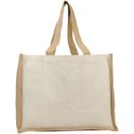 Varai 320 g/m² canvas and jute shopping tote bag 23L Nature