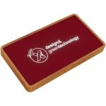 SCX.design P36 5000 mAh kabellose Powerbank mit Leuchtlogo, Mittelrot Mittelrot, Holz