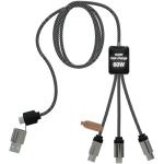 SCX.design C33 60W Typ C Ladekabel mit doppeltem Leuchtlogo Rauch grau