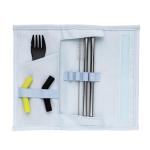 XD Collection Tierra 2pcs straw and cutlery set in pouch Aztec blue