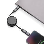 XD Xclusive Terra aufrollbares 6-in-1 45W-Kabel aus RCS recyc. Aluminium Grau