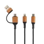 XD Collection Ohio 6-in-1-Kabel aus RCS zertifiziert recyceltem Kunststoff Schwarz