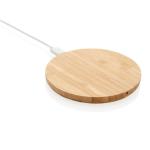 XD Collection Bamboo 5W round wireless charger Brown