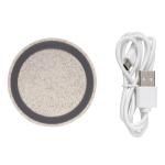 XD Collection Rundes 5W Charging Pad aus Weizenstroh Khaki