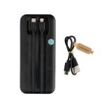 XD Collection Turbopack RCS rplastic powerbank 10.000 integrated cables Black