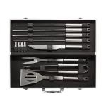 XD Collection 12 pcs barbecue set in aluminium box Silver/black