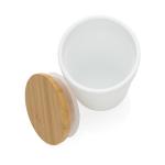 XD Collection GRS certified recycled PP mug with bamboo lid White