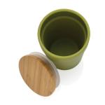 XD Collection GRS certified recycled PP mug with bamboo lid Green