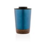 XD Collection GRS rPP Edelstahl-Kaffeebecher mit Kork Blau