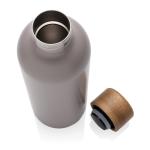 XD Collection Wood RCS certified recycled stainless steel vacuum bottle Convoy grey