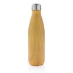 XD Collection Vakuumisolierte Stainless Steel Flasche mit Holzoptik Gelb