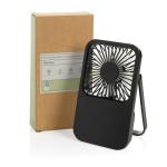 XD Collection Aervina RCS recycled plastic re-chargeable desk fan Black