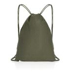 XD Collection Impact AWARE™ recycled cotton drawstring backpack 145g Green