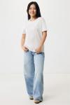 IQONIQ Yala women lightweight recycled cotton t-shirt, ivory white, pebble gray Ivory white, pebble gray | XXS
