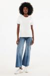 IQONIQ Brett recycled cotton t-shirt, ivory white, pebble gray Ivory white, pebble gray | XXS