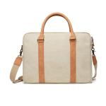 VINGA Bosler Computertasche aus RCS recyceltem Canvas Beige
