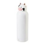 ZooSip kids insulated bottle, cow White/blue pusher