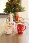 Perala porcelain Christmas mug Red/white