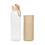Glasflasche mit Hülle "Natural", 0,5l Transparent