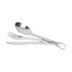Outdoor cutlery with carabiner "RONA" Silver
